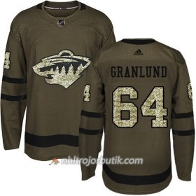 Män Ishockey Minnesota Wild Tröja Mikael Granlund 64 Adidas 2017-2018 Camo Grön Authentic
